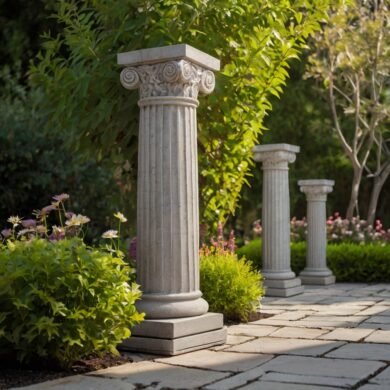 Декоративні садові колони з бетону